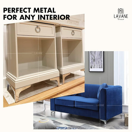 La Vane 5 Inch Diamond Triangle Metal Furniture Legs 4PCS- Heavy Duty Iron