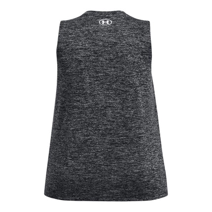 Under Armour Women's Tech Tank Twist Sports Shirt Made of Super Soft UA Tech Material, Quick-Drying Functional Shirt, (001) Black/White, 1X