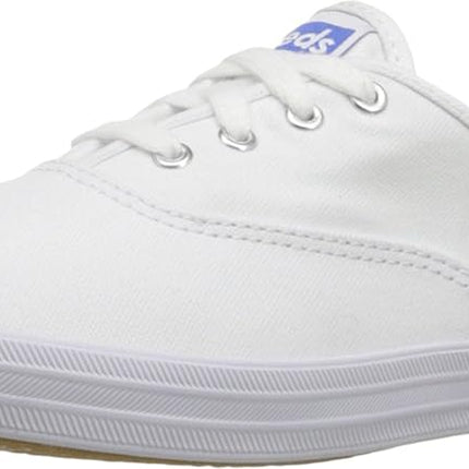 Keds Women's Champion Canvas Lace Up Sneaker, White, 3 UK