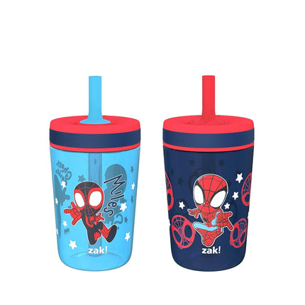 Zak Designs Marvel Spider-Man Kelso 15oz Leak-Proof Toddler Cups, 2-Pack