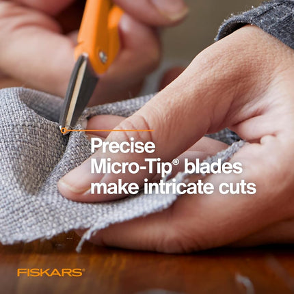 Fiskars 94817797 Micro-Tip Scissors, 5 Inch, Orange