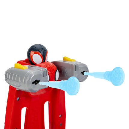 MARVEL Spidey and His Amazing Friends Team Spidey Flip and Reveal Cruiser - 11-Inch Double-Sided Vehicle with Lights, Sounds, and Web Blast Launchers