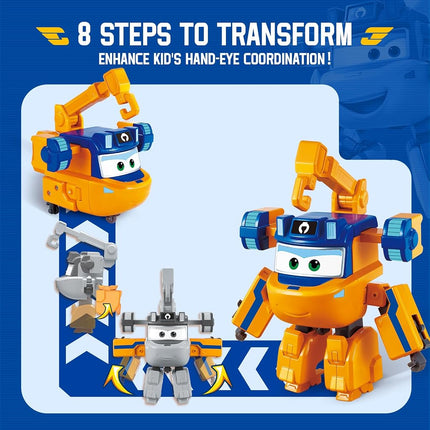 Super Wings YW780234 Transformation Plane Supercharged Marty, 5-Inch Toy Figure for Kids, Toy Plane and Robot Figure for 3+ Years Old Boys Girls
