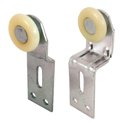 Prime-Line N 7532 Sliding Closet Door Roller Kit, 1 in. Wheel Diameter, Convex (Round) Edge Plastic, Stamped Steel Construction, Includes 1/4 and 3/4 in. Offset Pairs (2 Pack)