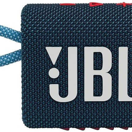 JBL Go 3 Portable Waterproof Wireless Bluetooth Speaker Bundle with Premium Carry Case (Blue Pink)