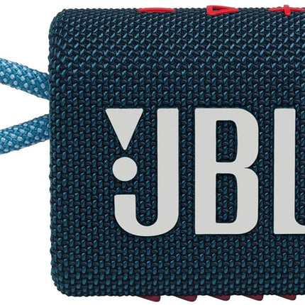 Altavoz inalámbrico Bluetooth portátil e impermeable JBL Go 3 con estuche de transporte premium (azul y rosa)