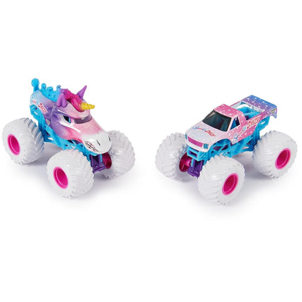 Monster Jam, Duel de Sparkle Smash contre Sparkle Smash, Véhicules Monster Trucks en métal moulé sous pression, Échelle 1:64, Jouets pour enfants à partir de 3 ans