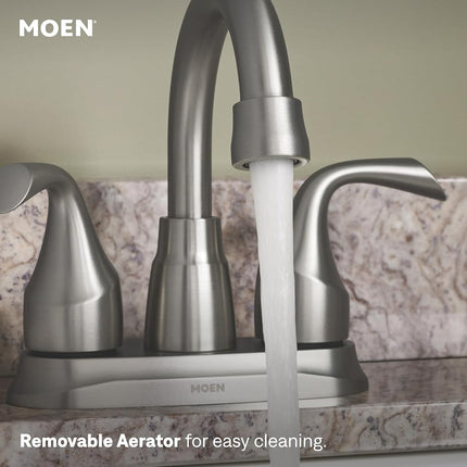 MOEN Idora 4 in. Centerset 2-Handle Bathroom Faucet in Spot Resist Brushed Nickel