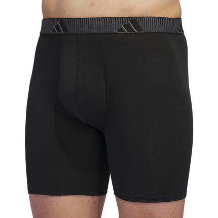 adidas Men's Microfiber 3-Pack Boxer Brief, Black/Onix Grey/Black, S