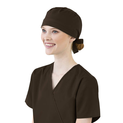 WonderWink Women's Unisex Tie Back Scrub Cap, Choc
