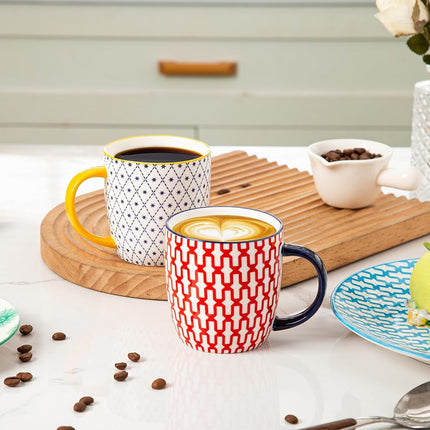 Cerkik Ceramic 10 Oz / 280 ml Coffee Mugs Set of 6