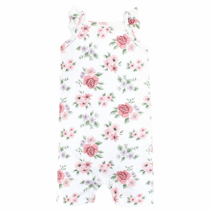 Hudson Baby Unisex Cotton Rompers, Tea Party, 0-3 Months