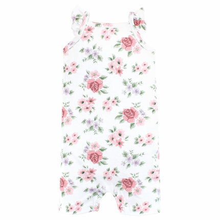 Hudson Baby Unisex Cotton Rompers, Tea Party, 0-3 Months