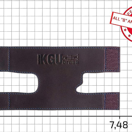 Trumpet valve guard by KGUBrass is the leather trumpet valve protector made of luxurious mild and thick material; use as protection from corrosion, scratches and stains (Brown (Blue thread))
