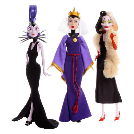Disney Villains Evil Queen, Cruella De Vil and Yzma Fashion Dolls, Inspired by Disney Movies, Gifts for Kids and Collectors, HRF56