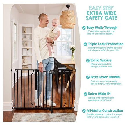 Regalo Easy Step Extra Wide, Black, 52 Inch