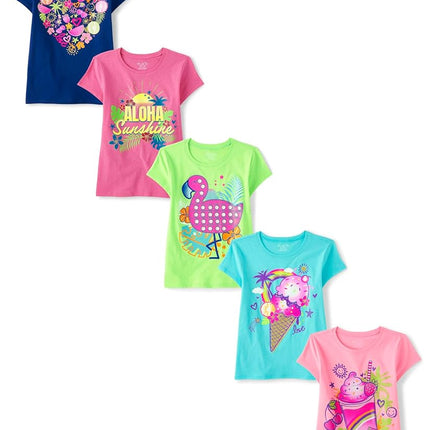 The Children's Place Camisetas gráficas de manga corta de gamer para niños, multipacks, Nuevo Verano, Talla XXL