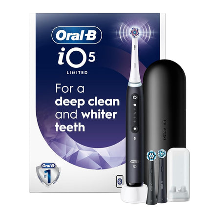 Oral-B iO Series 5 Limited Electric Toothbrush with (3) Brush Head, Rechargeable, Black