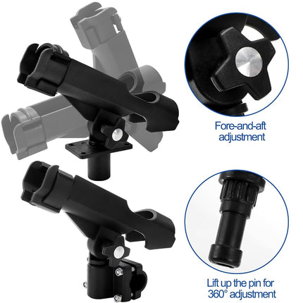 Bekith 2 Pack Adjustable Powerlock Rod Holder with Combo Mount, Black Finish