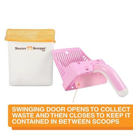 Neater Pet Brands Neater Scooper XL Cat Litter Scoop, 60 Refill Bags – Extra-Large Capacity Mess-Free Cat Litter Scooper with Bag for Large & Multiple Cats, Spill-Proof Litter Box Scooper with Holder