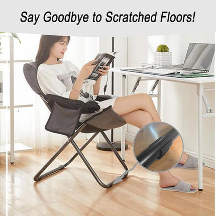 Rectangle U Shaped Chair Leg Tips Caps with Felt Pads,Furniture Feet Protectors Slide Smoothly Glides No Scratches No Noise Protect Hardwood Floors, Fit Diameter 22mm Metal Tubular Legs (Black 8Pack)