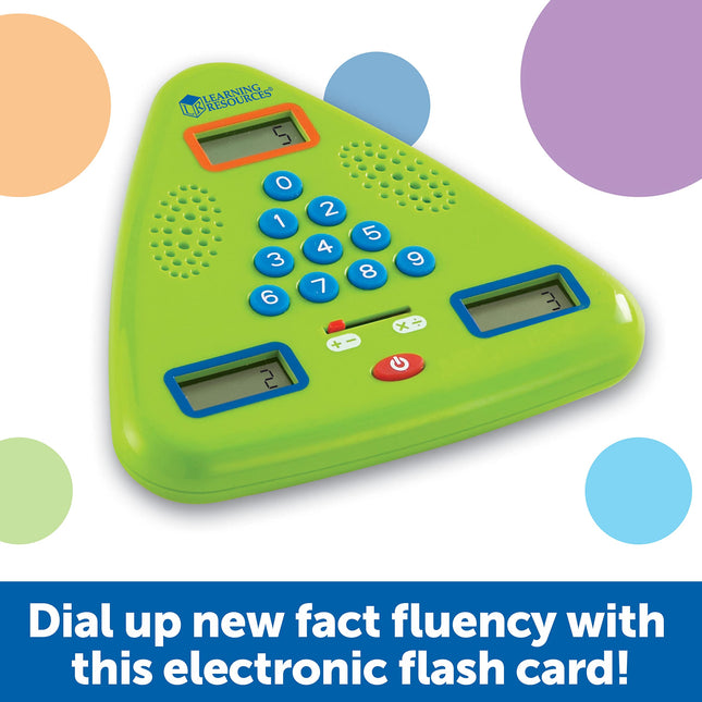 Learning Resources Minute Math Electronic Flash Card, Ages 6+, Maths Travel Game, Fast-Paced Mental Arithmetic Toy with 3 Difficulty Levels, Gifts For Kids