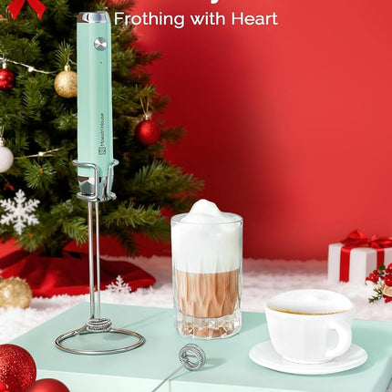 Maestri House LunaFro Rechargeable Milk Frother,Stand & 2 Detachable Whisks