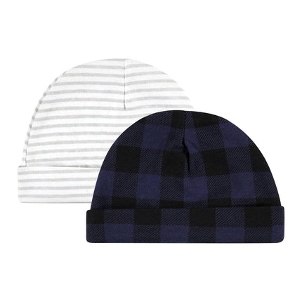 Hudson Baby unisex-baby Cotton Cap and Scratch Mitten Set, Burgundy Dino, 0-6 Months