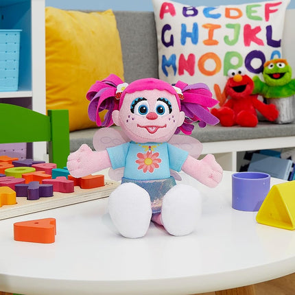 Just Play Sesame Street Friends Elmo and Abby Cadabby 8-inch 2-piece Sustainable Plush Stuffed Animals Set, Kids Toys for Ages 18 Month