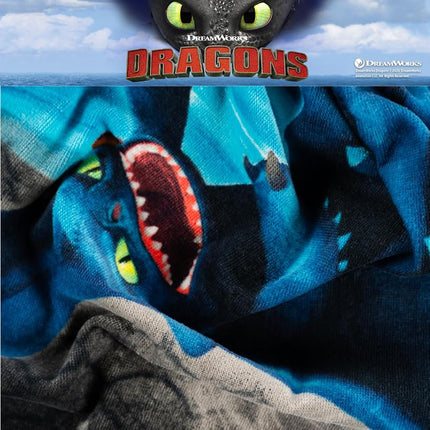 Franco Comment entraîner votre dragon Krokmou serviette de bain/piscine/plage super douce en coton pour enfants, 58 po x 28 po (produit sous licence officielle)