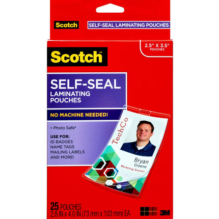 Scotch Self-Sealing Laminating Pouches, ID Protect
