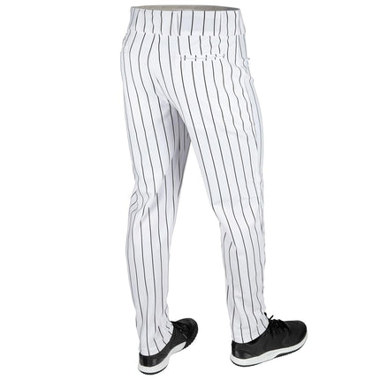 Champro Men's Triple Crown 2.0 Tapered Bottom Baseball Pants with Pinstripes, White, Black, Medium