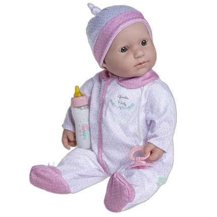 JC TOYS - 51 cm La Baby Doll Has Soft and Washable Body, Magic Bottle and Pacifier, White and Pink, Designed in Spain, +2 years old