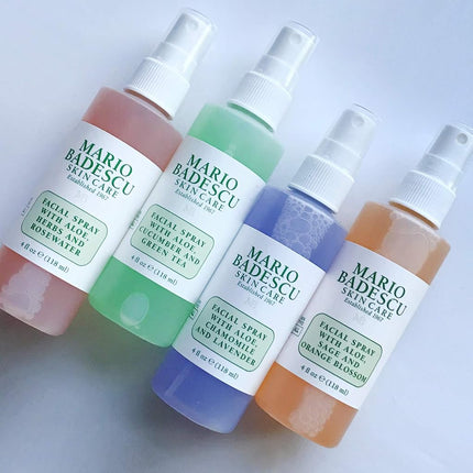 Mario Badescu Facial Spray Collection (Pack of 4) - Aloe, Cucumber, Green Tea, Herbs, Rosewater, Chamomile, Lavender, Sage and Orange Blossom - 400ml