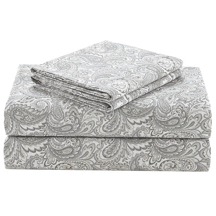 Comfort Spaces 100% Cotton Sheet Set Breathable, Lightweight, Soft with 14" Elastic Pocket Fits up to 16" Mattress, All Season Cozy Bedding, Matching Pillow Case, Cal King Paisley Multi 4 Piece