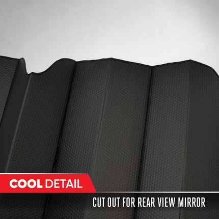 Motor Trend Front Windshield Sun Shade - Accordion Folding Auto Sunshade for Car Truck SUV - Blocks UV Rays Sun Visor Protector - Keeps Your Vehicle Cool - 58 x 24 Inch (Black)