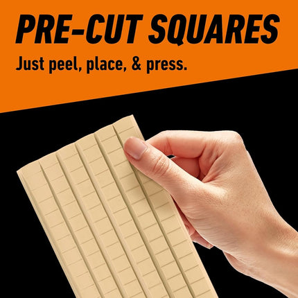 Gorilla Mounting Paint, Natural Brown, 168 Pre-Cut Squares (Pack of 1) - Removable and Repositionable Non-Toxic Wall Putty