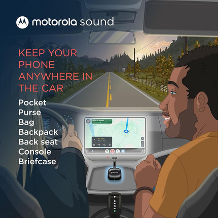 Motorola Ma1 Wireless Android Auto Car Adapter – Easy Setup, Instant Connection, USB Plug-in with Secure Gel Pad