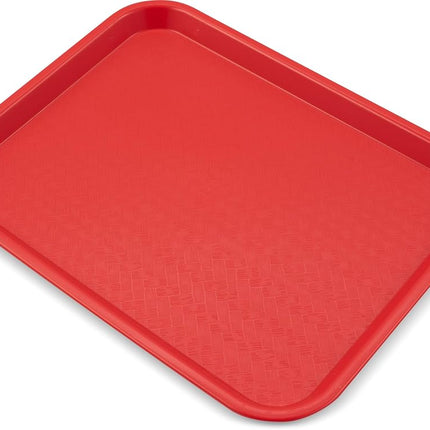 Carlisle FoodService Products Bandeja de Cafetería de Comida Rápida con Superficie Estampada para Cafeterías, Comida Rápida y Comedor, Plástico, 13.87 x 10.75 x 0.79 Pulgadas, Rojo