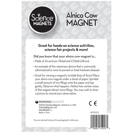 Dowling Magnets DO-731013 Science Magnets Alnico Cow Magnet