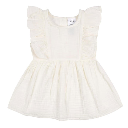 Gerber baby-girls 2 Piece Dress and Diaper Cover Set, Ivory, 4T