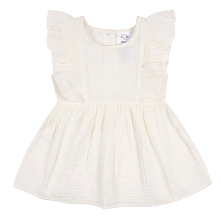 Gerber set de 2 piezas de vestido y cubrepañal para bebé niña, color marfil, talla 4T
