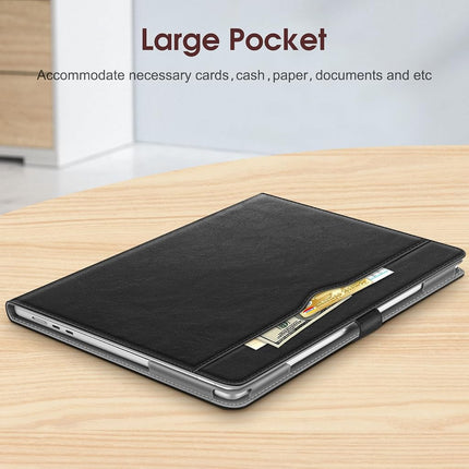 FINTIE Sleeve Case Compatible with Macbook Air 15 inch (2024/2023) M3/M2 Chip, Premium PU Leather Protective Folio Book Cover for Macbook Air 15.3" Model A3114 A2941,Black