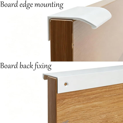 LC LICTOP Curved Edge Pull Handles, 100mm/3.94" Edge Finger Tab Handle for Caibnets Drawer Closet Door Wardrobe Cupboard, 64mm/2.52" Hole Spacing, 30 Pcs White Edge Pulls