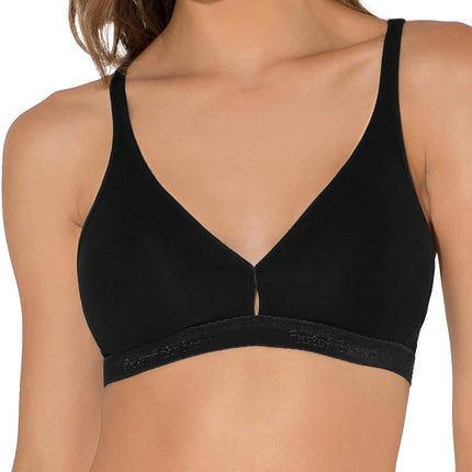 Fruit of the Loom Women's Wirefree Cotton Bralette Bra, Opaque, Black Hue/Sand, 38D (Pack of 2)