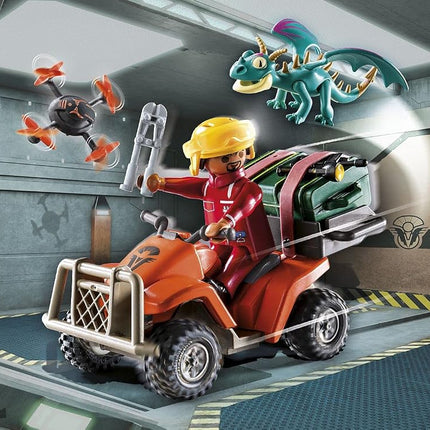 Playmobil 71085 How to Train your Dragon: Nine Realms ICarus Base Security Set, quad with pull-back motor and TV characters, Fun Imaginative Role-Play, Playset Suitable for Children Ages 4+