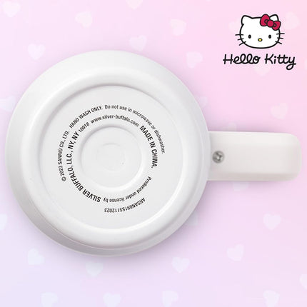Vaso de acero inoxidable Silver Buffalo Sanrio Hello Kitty and Friends con calcomanía de collage, asa y pajita, cabe en portavasos estándar, 40 onzas