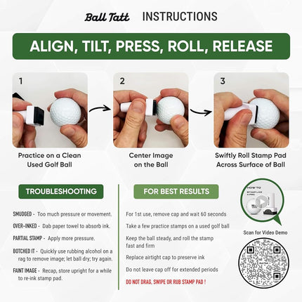 Ball Tatt - Canada Golf Ball Stamp, Golf Ball Stamper, Self-Inking Golf Ball Stamp Markers, Reusable Golf Ball Marking Tool to Identify Golf Balls, Golfer Gift Golfing Accessories