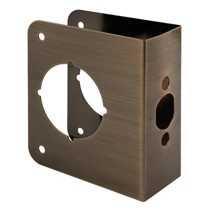 Prime-Line Products U 9575 Reforzador de puerta, 4.44 cm de grosor, 6.98 cm de retén, 5.39 cm de perforación, Latón antiguo
