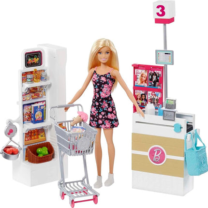 Barbie Doll, Blonde, and Grocery Store with Rollin